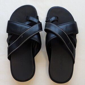 ALFANI Black Leather Strap Dress Sandals